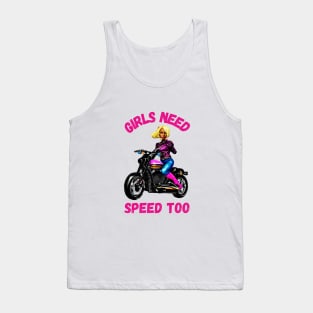 Girls Need Speed Too Design Tank Top